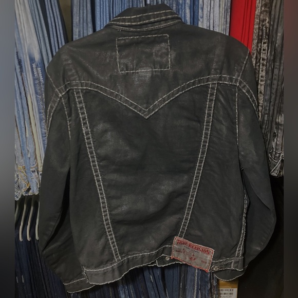 Rare! True Religion Waxed Jimmy Super T in “TED BLACK” wash size XL - Picture 2 of 16